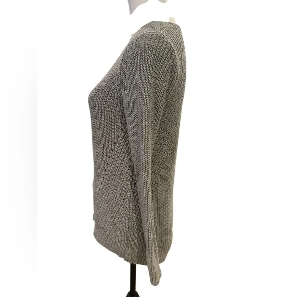 Ann Taylor Loft Women's Gray Sweater Petite Medium VNeck